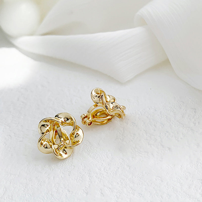 1 Pair Simple Style Classic Style Solid Color Plating Alloy Gold Plated Ear Studs