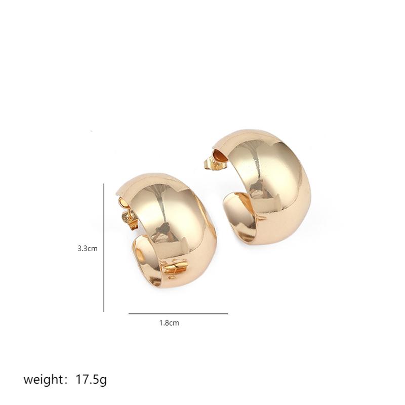 1 Pair Elegant C Shape Heart Shape Polishing Plating Copper 18k Gold Plated White Gold Plated Ear Studs