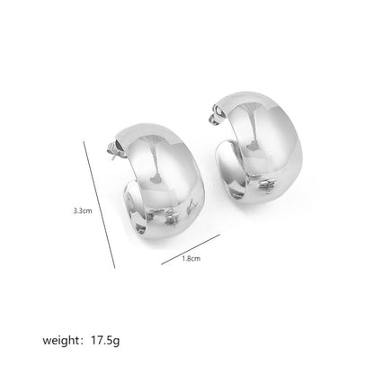 1 Pair Elegant C Shape Heart Shape Polishing Plating Copper 18k Gold Plated White Gold Plated Ear Studs