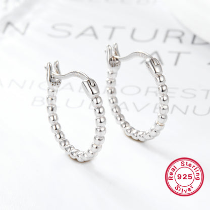 1 Pair Modern Style Classic Style Geometric Plating Sterling Silver 18k Gold Plated Rhodium Plated Hoop Earrings