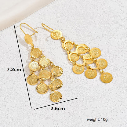 1 Pair Simple Style Tassel Plating Inlay Copper Rhinestones 18k Gold Plated Drop Earrings