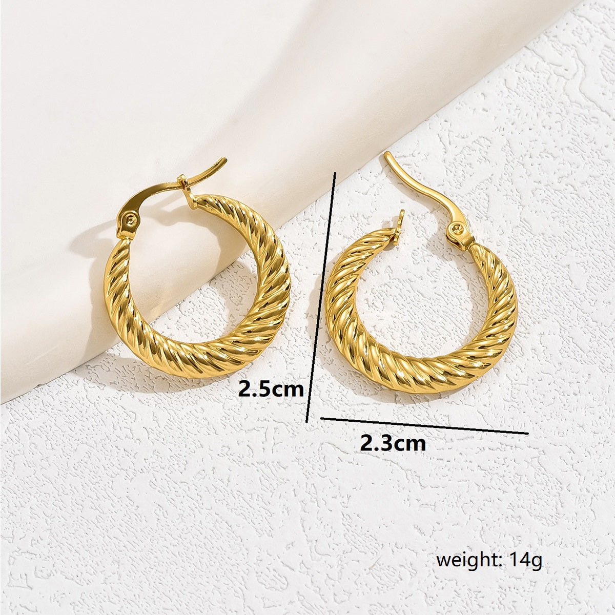 1 Pair Simple Style Classic Style Cross Twist Stainless Steel Ear Studs