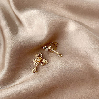 1 Pair Simple Style Commute Bow Knot Plating Inlay Alloy Artificial Rhinestones Gold Plated Ear Studs