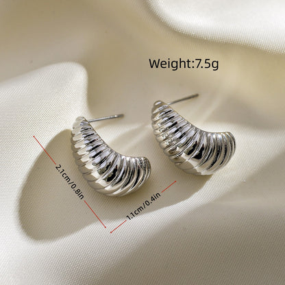 1 Pair Simple Style Commute Solid Color Plating Stainless Steel Gold Plated Ear Studs