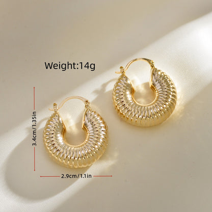 1 Pair Simple Style U Shape Plating Copper Hoop Earrings