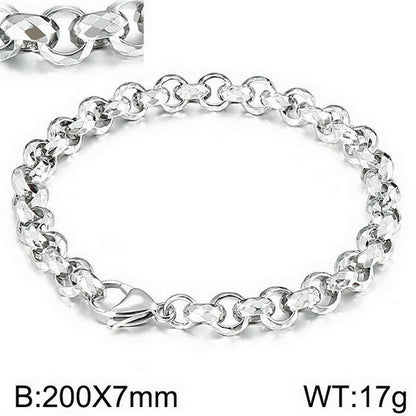 Hip-hop Retro Solid Color Titanium Steel Chain Necklace