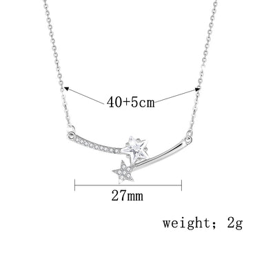 Glam Luxurious Solid Color Sterling Silver Plating Inlay Zircon Gold Plated Silver Plated Necklace