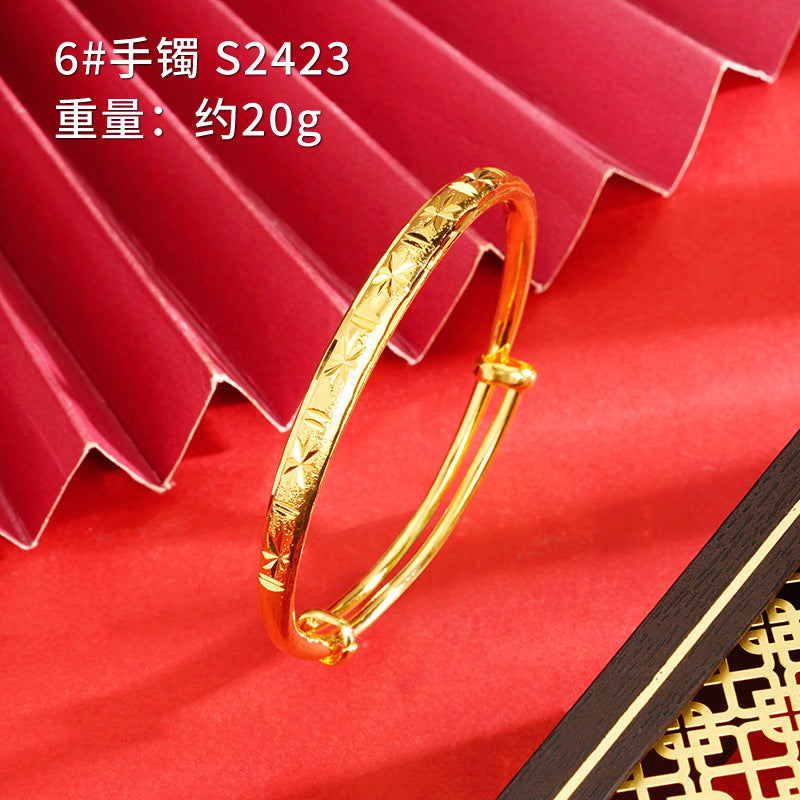 Chinoiserie Geometric Copper Gold Plated Bangle