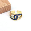 Luxurious Simple Style Color Block Copper Layered Plating Inlay Zircon Gold Plated Open Rings