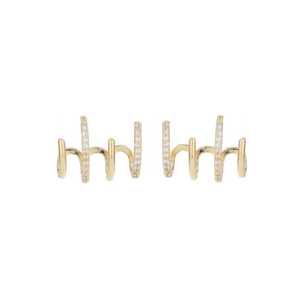 1 Pair Simple Style Classic Style Circle Plating Inlay Copper Zircon 14k Gold Plated Ear Studs