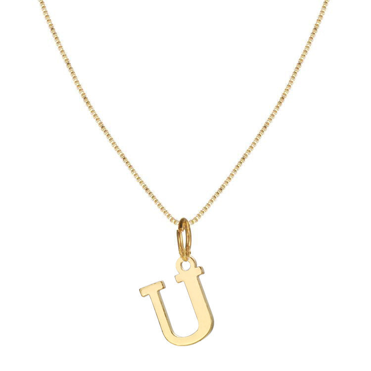 Wholesale Vintage Style Letter Stainless Steel Plating Pendant Necklace