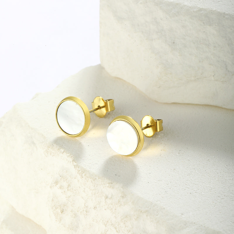 1 Pair Korean Style Geometric Plating Stainless Steel Ear Studs