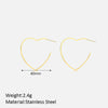 1 Pair Elegant Heart Shape Plating Stainless Steel Ear Studs