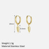 1 Pair Simple Style Leaves Plating Inlay Stainless Steel Artificial Diamond Drop Earrings