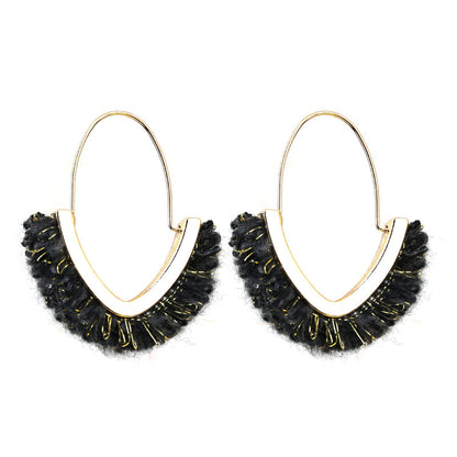 Wholesale Jewelry Classic Style Geometric Alloy Fabric Plush Earrings