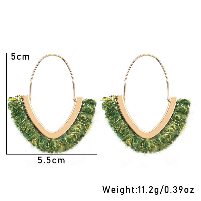 Wholesale Jewelry Classic Style Geometric Alloy Fabric Plush Earrings