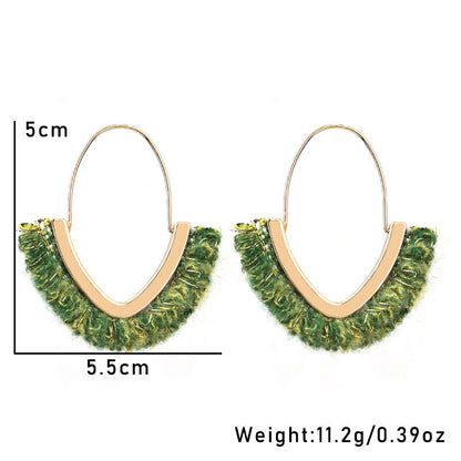 Wholesale Jewelry Classic Style Geometric Alloy Fabric Plush Earrings