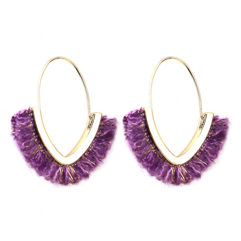 Wholesale Jewelry Classic Style Geometric Alloy Fabric Plush Earrings