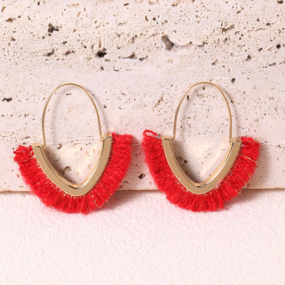 Wholesale Jewelry Classic Style Geometric Alloy Fabric Plush Earrings