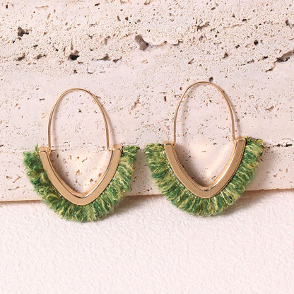 Wholesale Jewelry Classic Style Geometric Alloy Fabric Plush Earrings