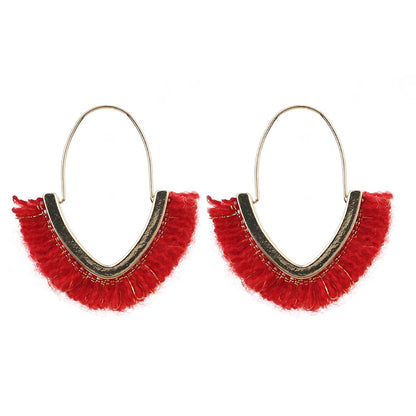 Wholesale Jewelry Classic Style Geometric Alloy Fabric Plush Earrings