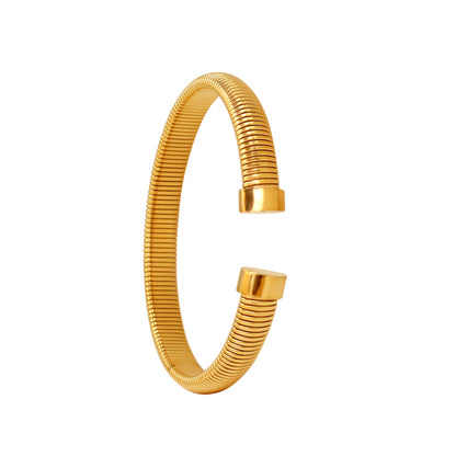 Simple Style Classic Style Solid Color Stainless Steel Plating 18k Gold Plated Bangle