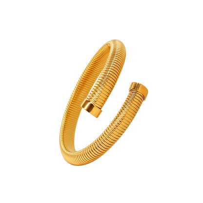 Simple Style Solid Color Stainless Steel Plating 18k Gold Plated Bangle