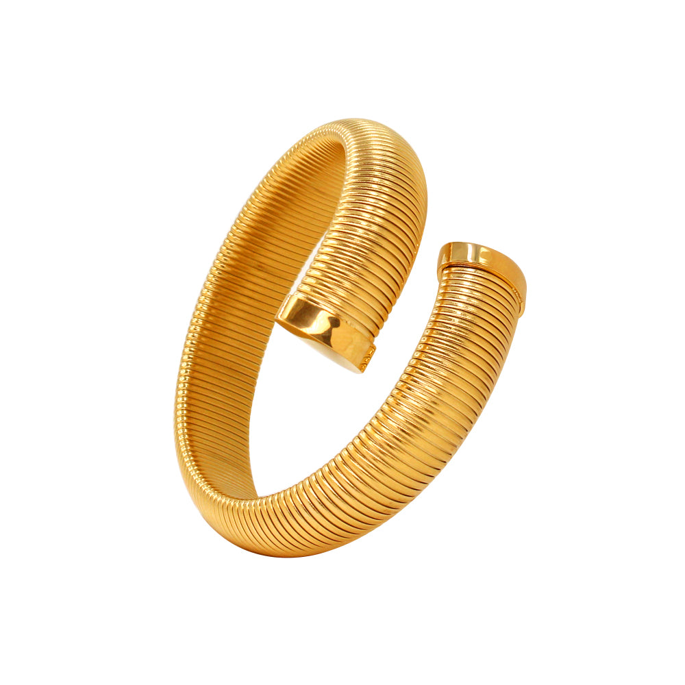 Simple Style Solid Color Stainless Steel Plating 18k Gold Plated Bangle