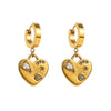 1 Pair Sweet Simple Style Heart Shape Inlay Stainless Steel Zircon Drop Earrings