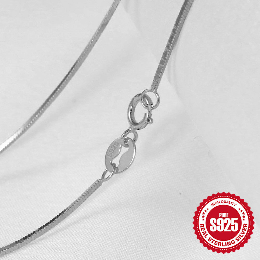 Sterling Silver Simple Style Geometric Solid Color Plating Necklace