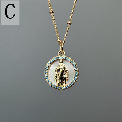 Simple Style Classic Style Round Copper Plating Gold Plated Pendant Necklace