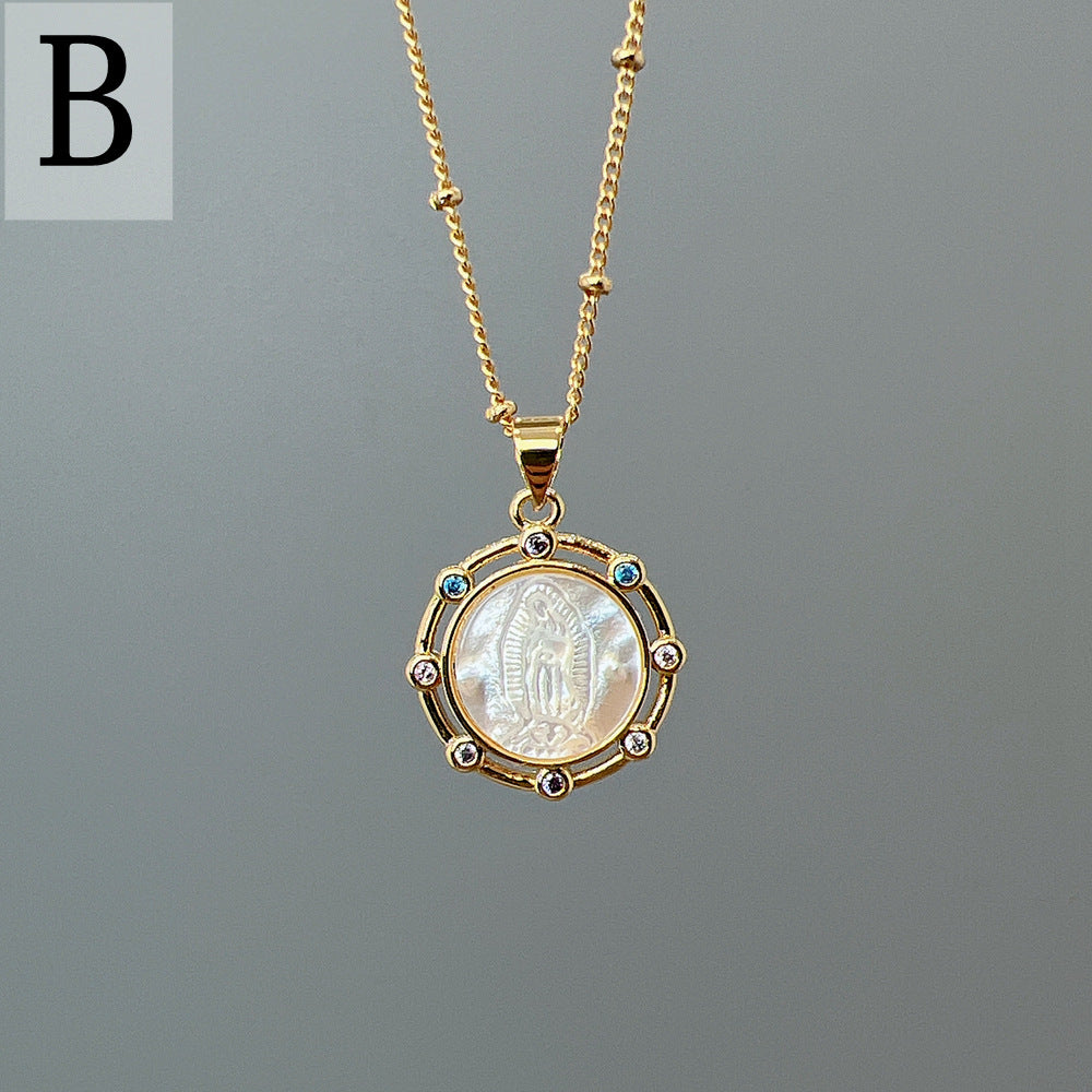 Simple Style Classic Style Round Copper Plating Gold Plated Pendant Necklace