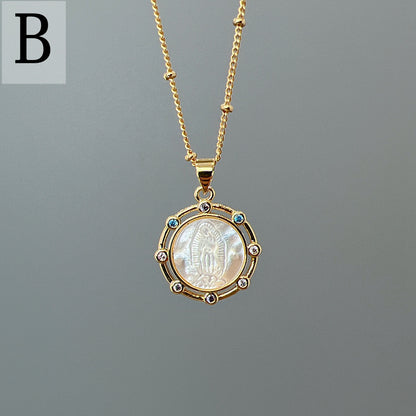 Simple Style Classic Style Round Copper Plating Gold Plated Pendant Necklace