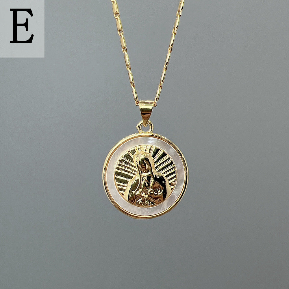 Simple Style Classic Style Round Copper Plating Gold Plated Pendant Necklace