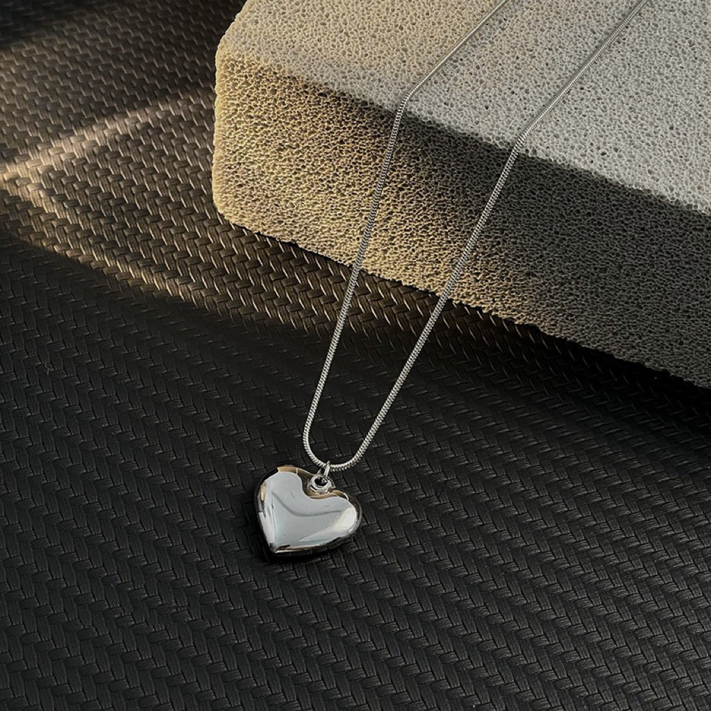 Wholesale Simple Style Heart Shape Stainless Steel Plating Hollow Out Pendant Necklace