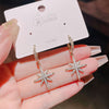 1 Pair Simple Style Classic Style Star Inlay Copper Rhinestones Drop Earrings