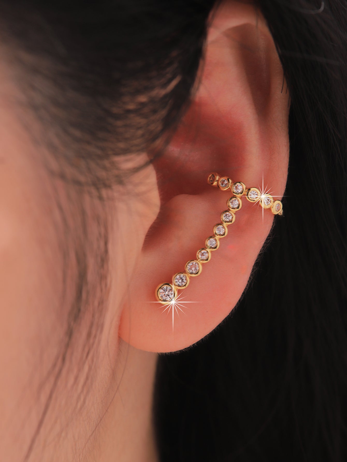 1 Pair Ig Style Geometric Plating Inlay Brass Zircon 18k Gold Plated Ear Studs