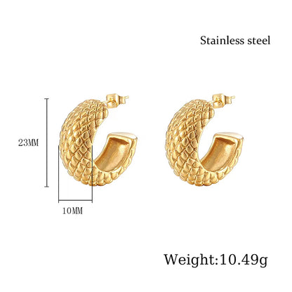 1 Pair Elegant Vintage Style French Style Solid Color Plating Stainless Steel 18k Gold Plated Earrings