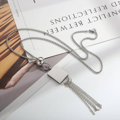 Wholesale Simple Style Classic Style Solid Color Stainless Steel Titanium Steel Sweater Chain