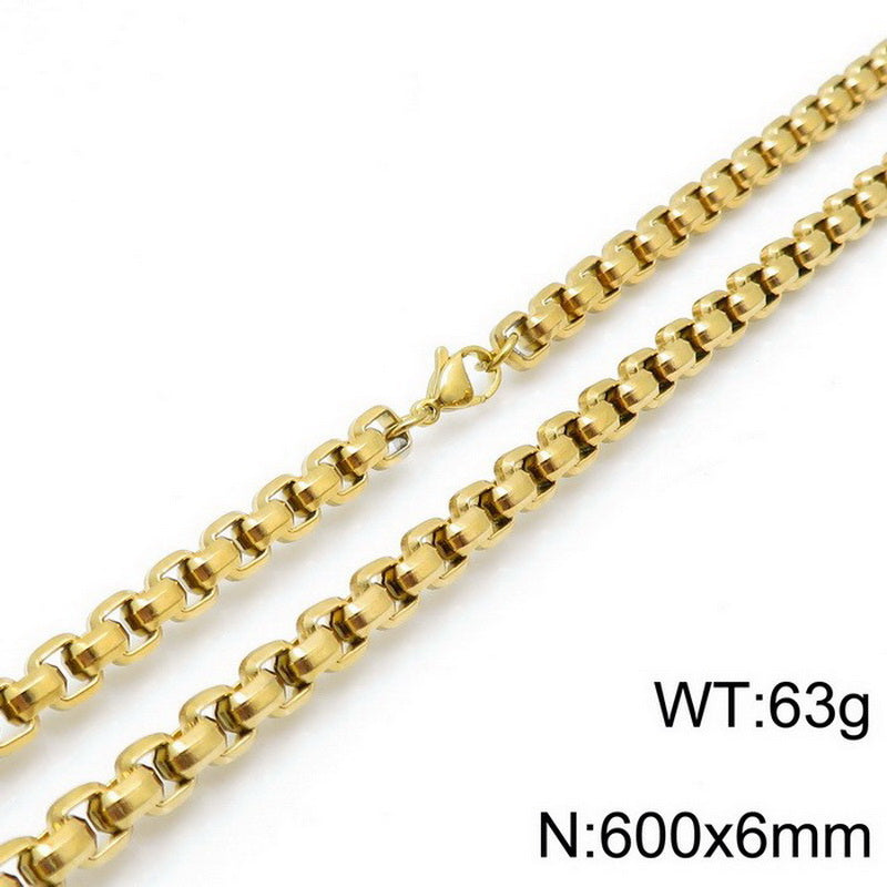 Hip-hop Retro Solid Color Titanium Steel Chain Necklace