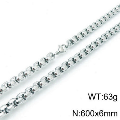 Hip-hop Retro Solid Color Titanium Steel Chain Necklace