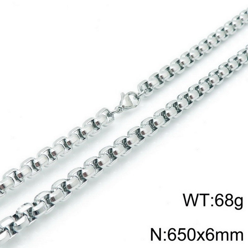 Hip-hop Retro Solid Color Titanium Steel Chain Necklace