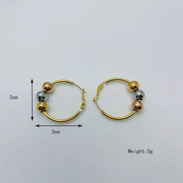 1 Pair Casual Modern Style Streetwear Round Stainless Steel Gold Plated Earrings