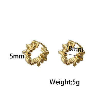 Wholesale Jewelry Vintage Style Solid Color Alloy White Gold Plated Gold Plated Plating Hoop Earrings