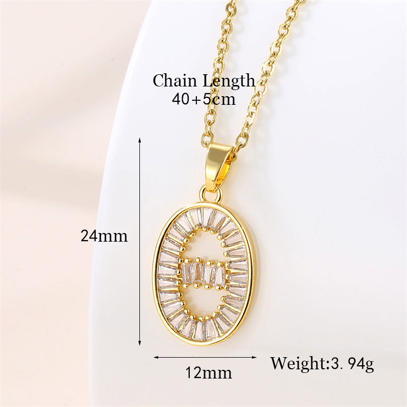 Wholesale Vintage Style Round Heart Shape Snowflake Stainless Steel Titanium Steel Plating Inlay 18k Gold Plated Gold Plated Zircon Pendant Necklace