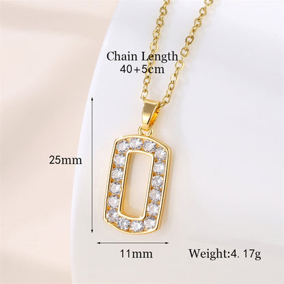 Wholesale Vintage Style Round Heart Shape Snowflake Stainless Steel Titanium Steel Plating Inlay 18k Gold Plated Gold Plated Zircon Pendant Necklace