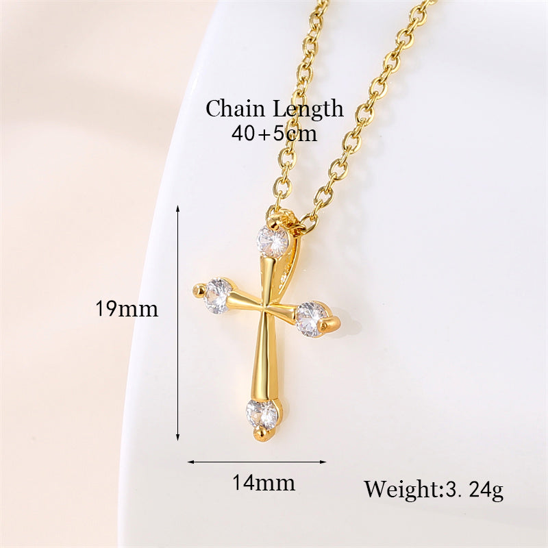 Wholesale Vintage Style Round Heart Shape Snowflake Stainless Steel Titanium Steel Plating Inlay 18k Gold Plated Gold Plated Zircon Pendant Necklace