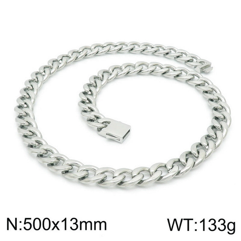 Hip-hop Retro Solid Color Titanium Steel Chain Bracelets Necklace