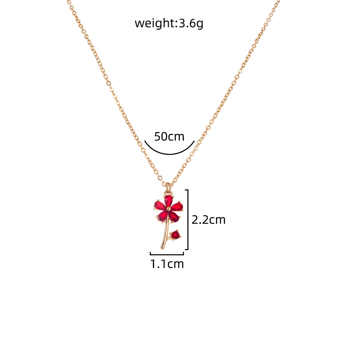 Elegant Lady Flower Copper Inlay Zircon Pendant Necklace