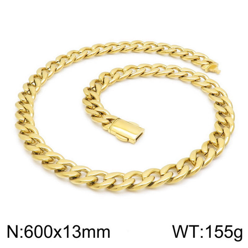 Hip-hop Retro Solid Color Titanium Steel Chain Bracelets Necklace